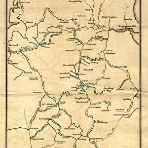 Plan showing the connexion of canals and navigable rivers by the proposed north-eastern Canal, 19th cent