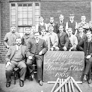 Plumbing class from Sheffield Technical School, 1905
