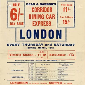 reat Central Railway: Dean and Dawsons corridor dining car express to London, 1912