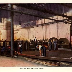 Rolling mill at Ibbotson Brothers and Company Limited, manufacturers of steel, saws, files, springs, bolts and nuts, Globe Works, Penistone Road, 1929