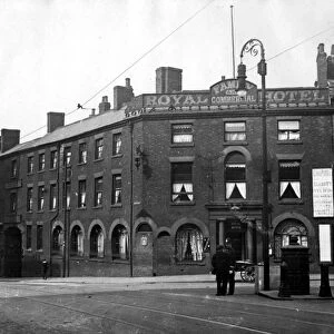 Royal Hotel, Waingate (left) and corner of Exchange Street (right), photographed from Haymarket, 1913-14