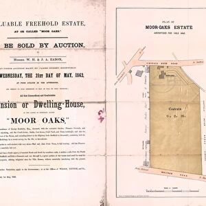 Sale particulars and plan of Moor Oaks Estate, 1862