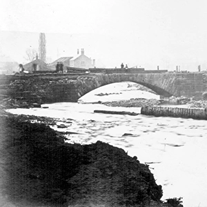 Sheffield Flood, Hillsborough Bridge, Langsett Road, Hillsborough, Remains of Hill Bridge, foreground, , 1864