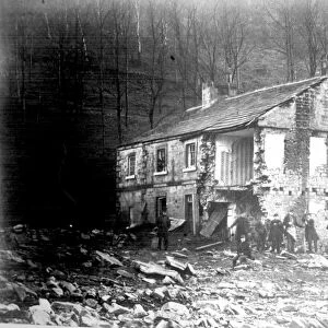 Sheffield Flood, remains of Daniel Chapmans House at Little Matlock, Loxley, household of six people were washed away and drowned, 1864
