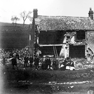 Sheffield Flood, Ruins at Malin Bridge, Hillsborough, Cleakum Inn / Malin Bridge Inn, in background, , 1864