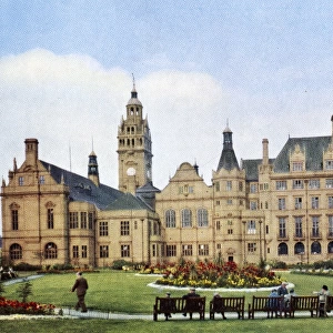 Sheffield Town Hall and Peace Gardens, 1950s