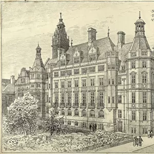 Sheffield Town Hall, proposed extension, view from Norfolk Street, c. 1900