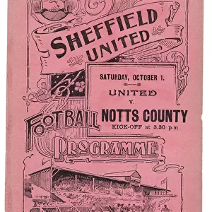 Sheffield United Football Club programme advertising the forthcoming match against Notts County, 1904