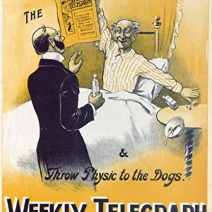 Sheffield Weekly Telegraph poster: read the Weekly Telegraph and throw physic to the dogs, 1901