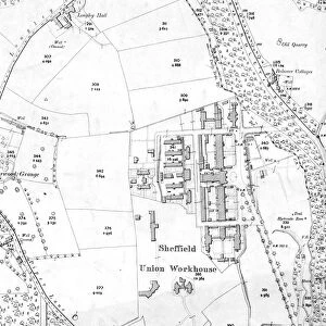 Sheffield Workhouse, Fir Vale, later Northern General Hospital on Ordnance Survey map, 1905