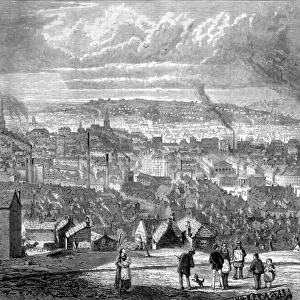Sheffield, Yorkshire, from the east, taken from St. Johns Church, c. 1800