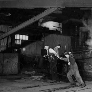Sheffields Steel industry processes - Making locomotive wheels