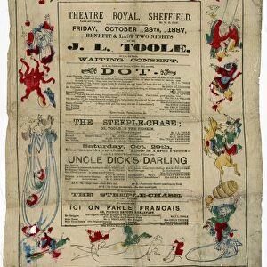 Theatre Royal, Sheffield (poster on fabric) - Benefit and Last Two Nights of Mr J. L. Toole, 1887