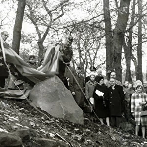 Unveiling of plaque in memory of Flying Fortress crew (Mi Amigo), Sheffield, 1969