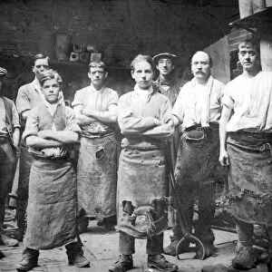 Workers at the Vanadium Steel Company Ltd, Union Lane, Sheffield, Yorkshire, late 19th cent
