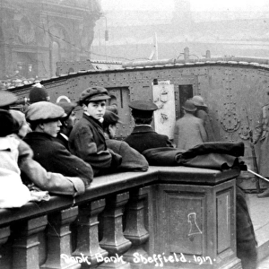 World War One tank, Fitzalan Square, Sheffield, 1917