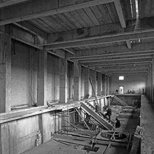 Basement of Sheffield water treatment plant under construction, South Yorkshire, March 1959