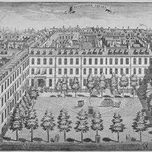 Bird s-eye view of Devonshire Square, City of London, 1740