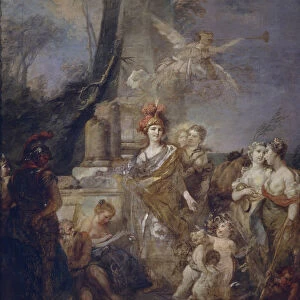 Catherine II as Minerva in the Circle of the Muses. Artist: Torelli, Stefano (1712-1784)