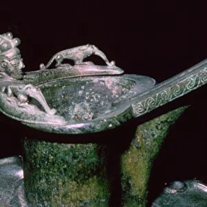 Detail of a Celtic bronze flagon