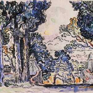 Cypresses in Sainte-Anne (SaintTropez). Artist: Signac, Paul (1863-1935)
