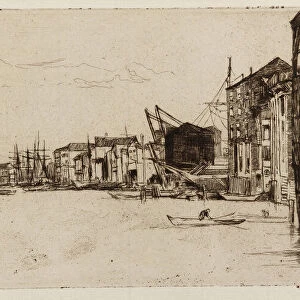 Free Trade Wharf, 1877. Creator: James Abbott McNeill Whistler
