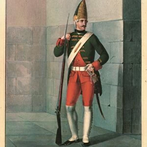 Grenadier of the Izmailovsky Regiment in 1762, End 1830s. Artist: Chorikov, Boris Artemyevich (1802-1866)