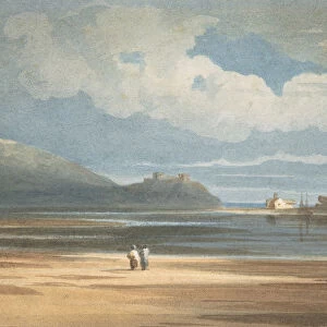 Harlech Castle across the Traeth Mawr, 1800-1842. Creator: John Varley I