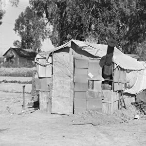 House in camp of carrot pullers, near Holtville, Imperial Valley, California, 1939. Creator: Dorothea Lange