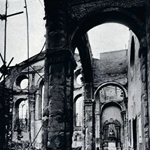 Interior of the Church of St. Mary Le Bow, Cheapside burnt out in an air raid, 1941