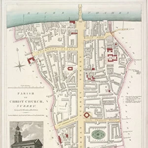 Map of the Parish of Christ Church in Southwark, London, 1821