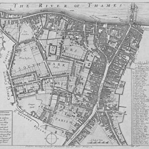 Map of the Parishes of St Georges and St Saviours, Southwark, London, 1755. Artist