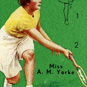 Miss A. M. Yorke - Low Forehand Volley, c1935. Creator: Unknown