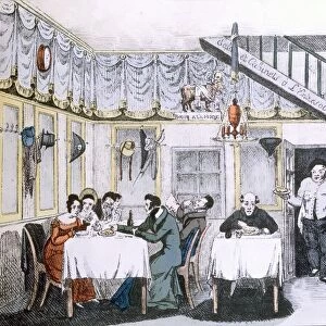 Restaurant du Boeuf a la Mode from Le Gout de Jour, pub. 1830 (coloured engraving)