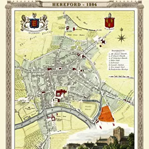 Old Map of Hereford 1806 by Cole and Roper