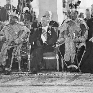 Ambassadors and tribal chiefs seen here in the cathedral of St George, Addis Ababa