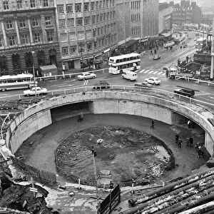 The hole in Sheffield city centre, South Yorkshire, that will be the hub of the new