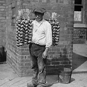 An onion seller. 1st December 1928