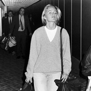 Patsy Kensit the actress arriving at Heathrow airport