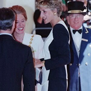 Princess Diana at a CORE Trust fundraising lunch at the Mayfair Hotel where she made a