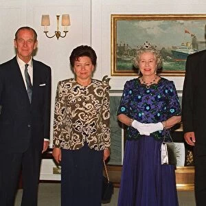 Queen Elizabeth II and Prince Philip with Boris Yeltsin