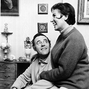 Terence Alexander actor at home with his wife