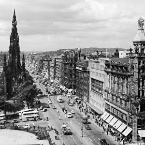 Views Cities Streets An Aerial view of Princes Street in Edinburgh Circa 1958