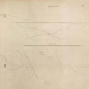 Clifton Suspension Bridge competition drawing 4, by Isambard Kingdom Brunel