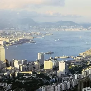 1973 - Aerial view of Hong Kong Harbor ca. early 1970s
