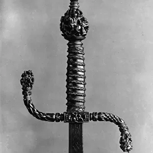 Hilt of sword of 1600's preserved at the Armoury of the Royal Palace, Musei Reali, Turin