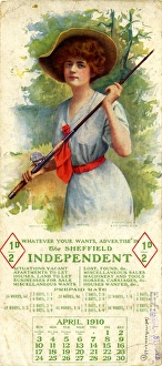 Calendar for 1910 with advertisement for Sheffield Independent Calendar for 1910 with advertisement for Sheffield Independent