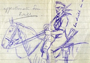 Illustration by William Smithson Broadhead (1888 - 1960) drawn whilst serving in the King Edwards Horse (The Kings Overseas Dominions Regiment) in England and France Illustration by William Smithson Broadhead (1888 - 1960) drawn whilst serving in the King Edwards Horse (The Kings Overseas Dominions Regiment) in England and France