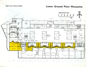 Lower ground floor mezzanine plan of new Castle Market, Haymarket / Waingate, 1958 Lower ground floor mezzanine plan of new Castle Market, Haymarket / Waingate, 1958