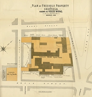 Plan of Freehold Property in Sheffield known as Roscoe Works as advertised for Sale by Auction, 1888 Plan of Freehold Property in Sheffield known as Roscoe Works as advertised for Sale by Auction, 1888